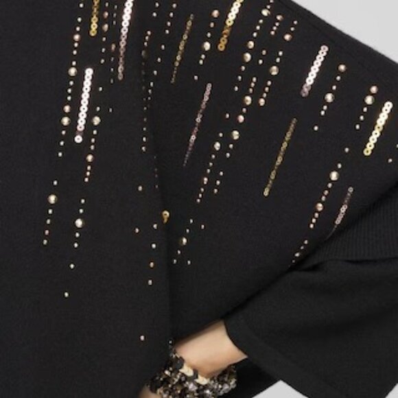 NWT CHICO'S Rose Gold Sequin Ruana. S/M - Picture 2 of 5